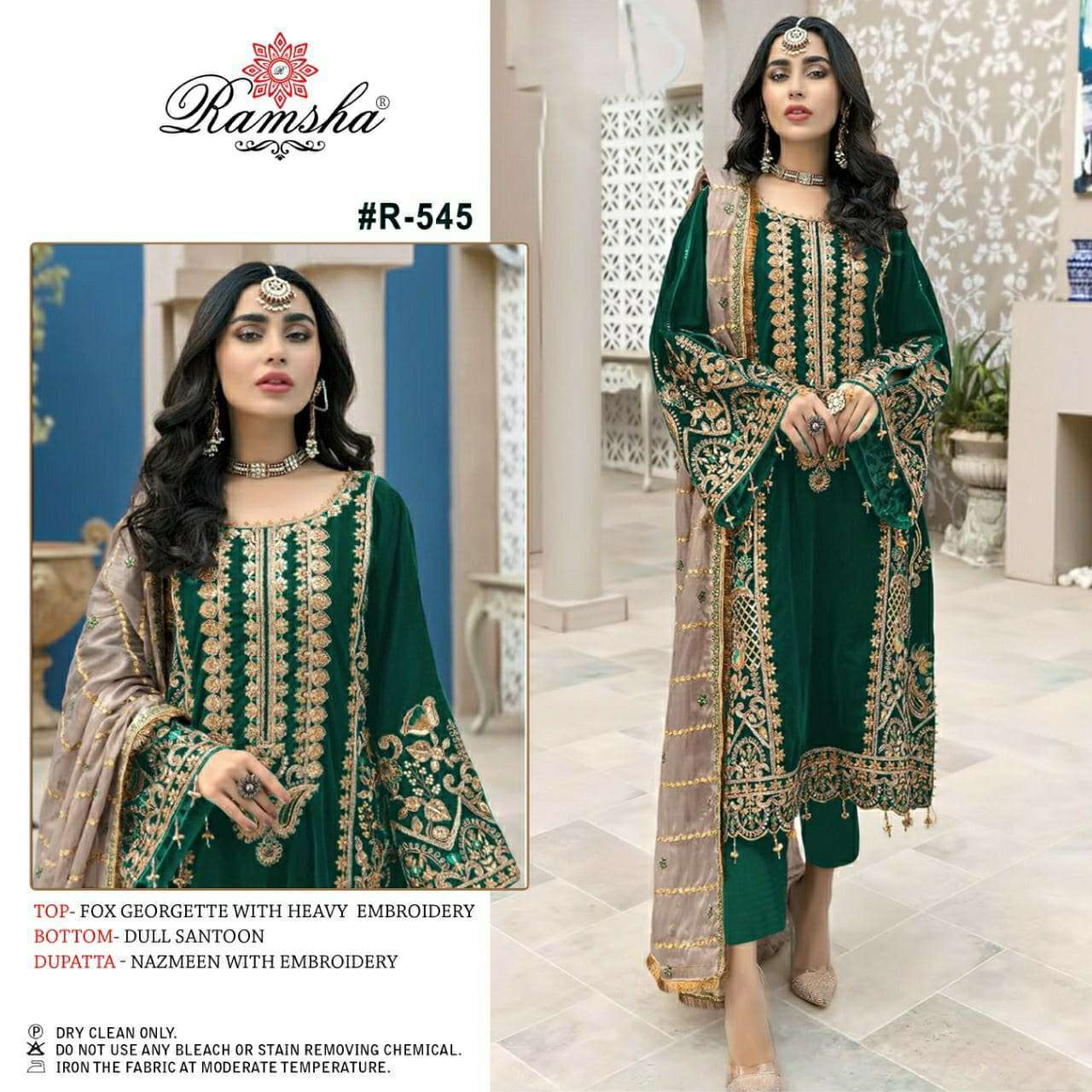 Ramsha R-545 georgette embroidery pakistani suit