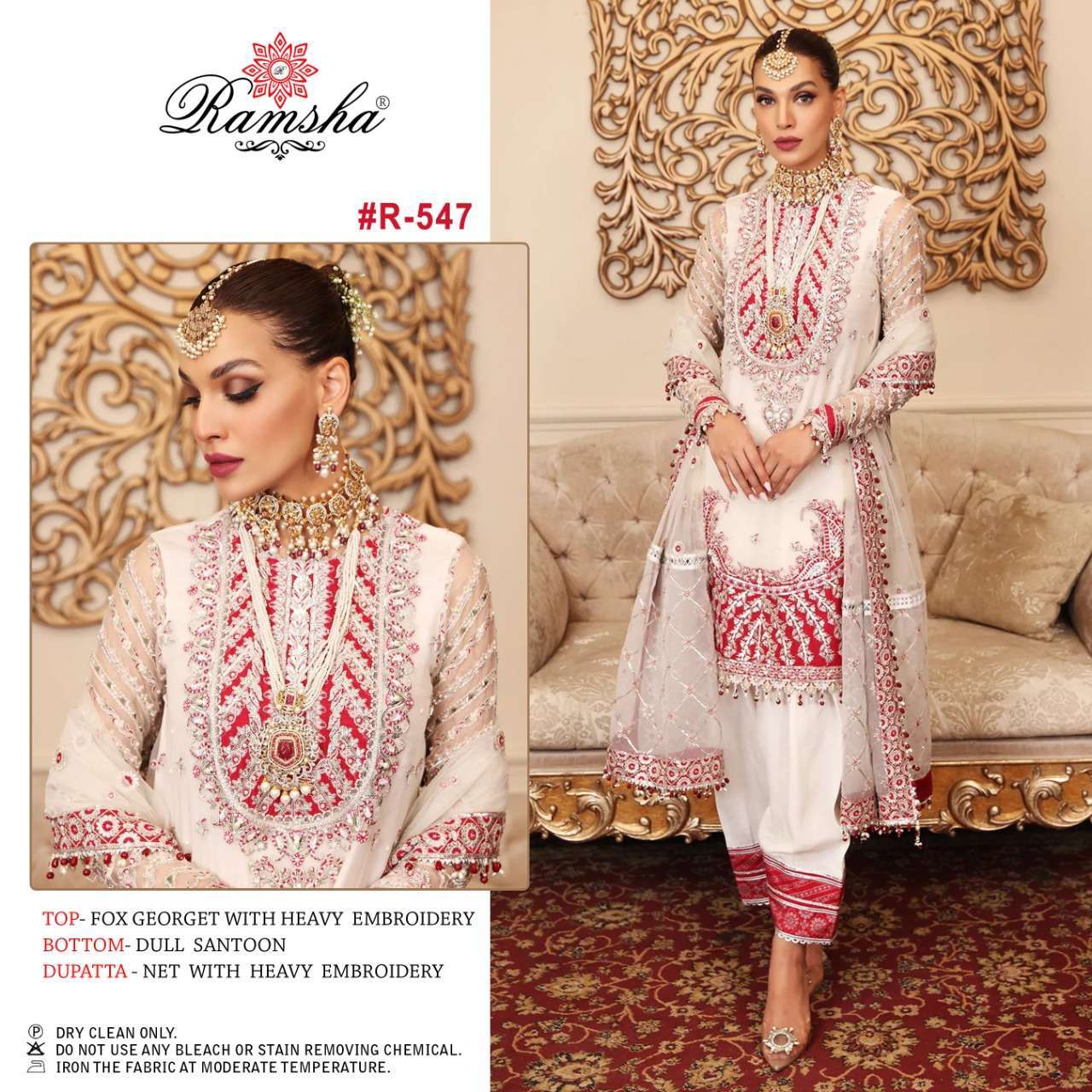 ramsha r 547 faux georgette embroidery suit 