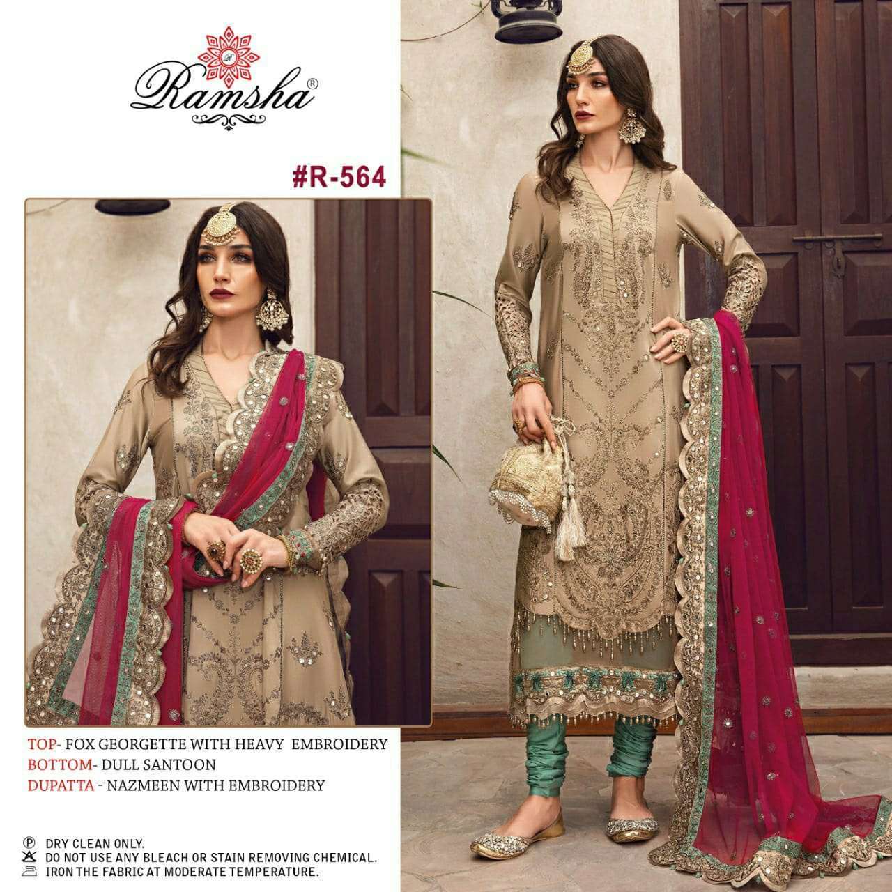 Ramsha R-564 georgette heavy embroidery suit