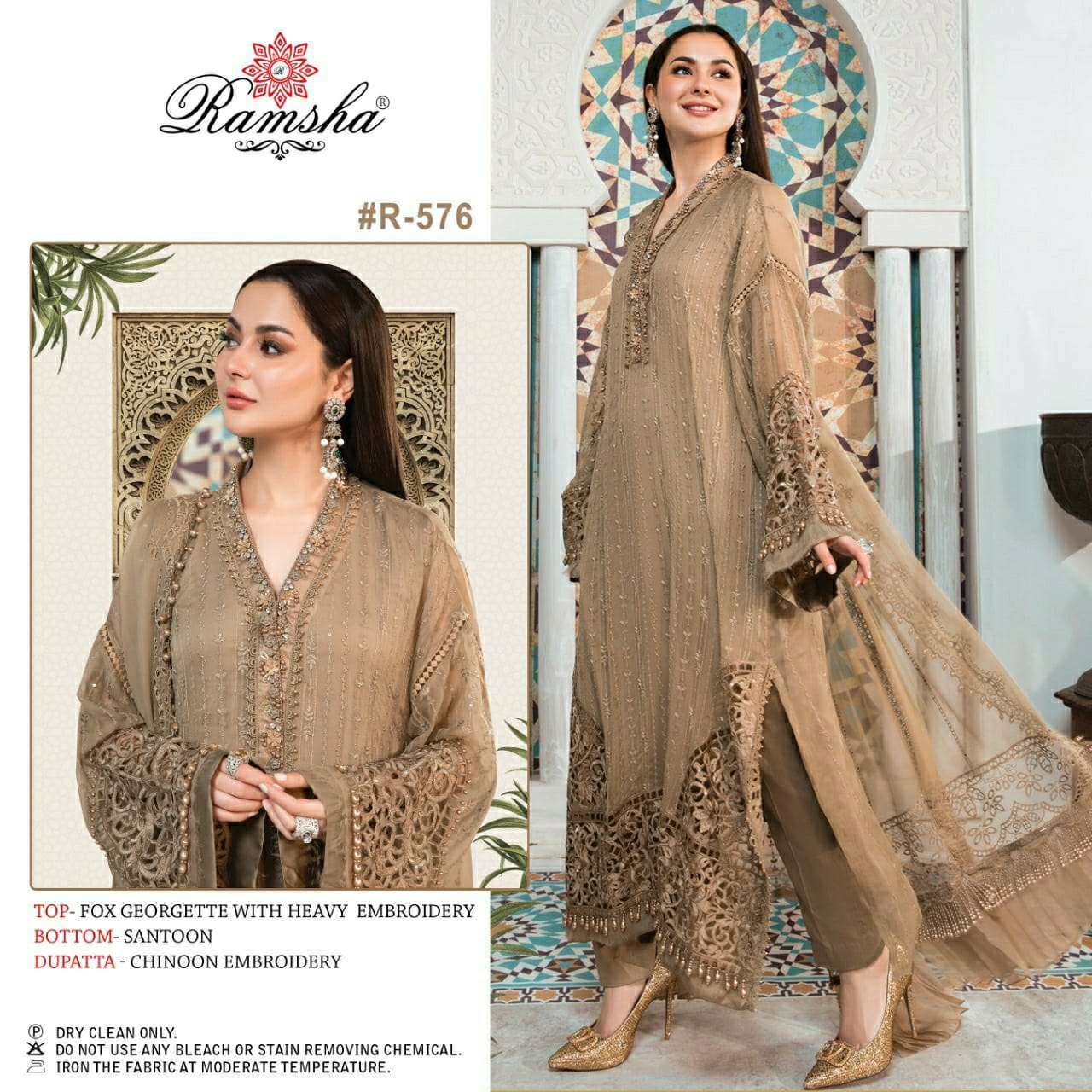 Ramsha R-576 georgette heavy embroidery suit