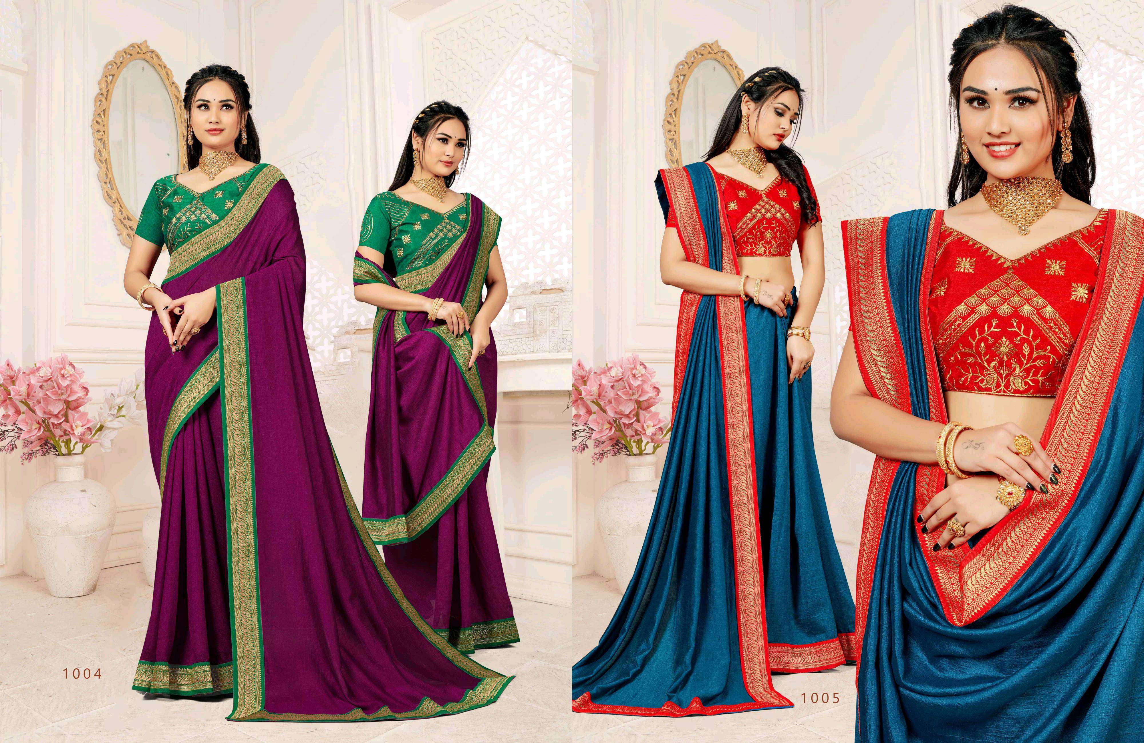 ranjna saree Vistara series 1001-1006 vichitra silk saree