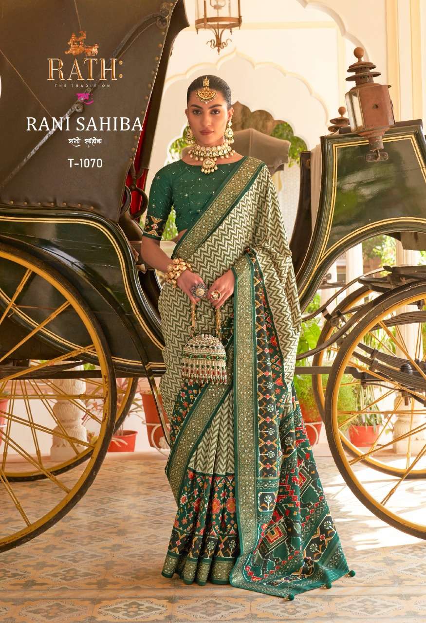 rath rani sahiba designer smooth patola silk saree
