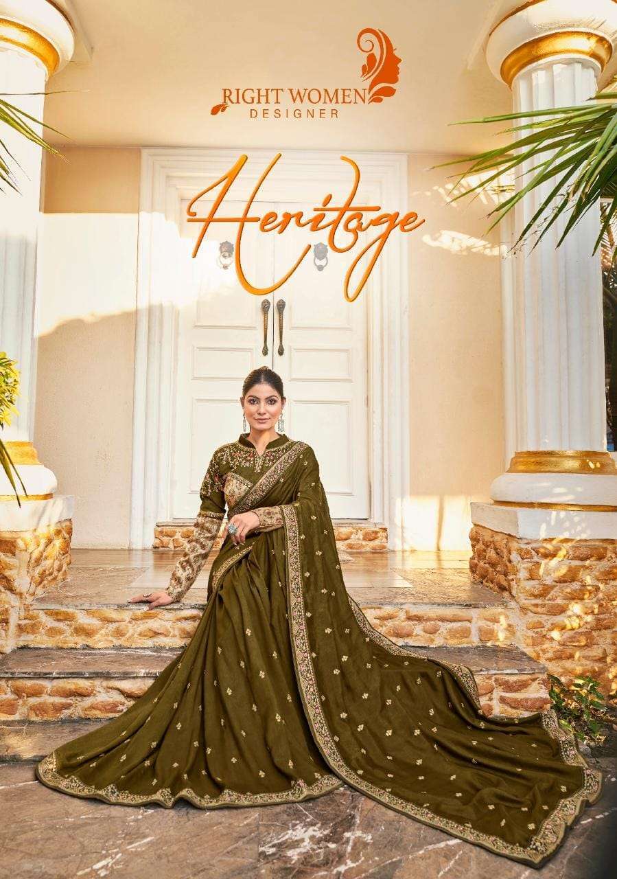 right women heritage series 81281-81288 vichitra work saree