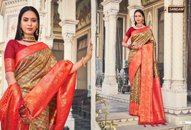 sangam prints rajpari series 1001-1006 Kanjeevaram Silk saree