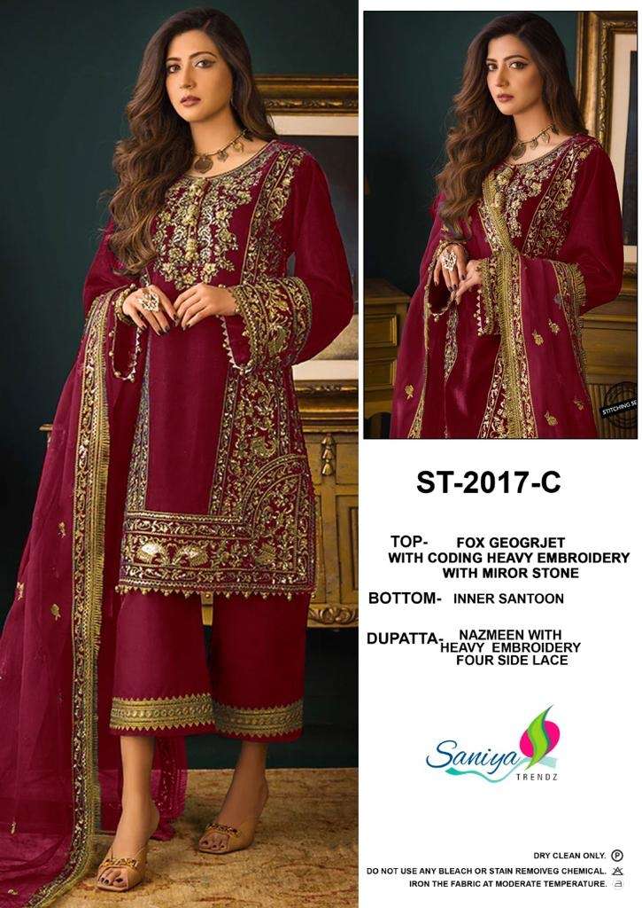 saniya trendz ST-2017 georgette embroidered suit 