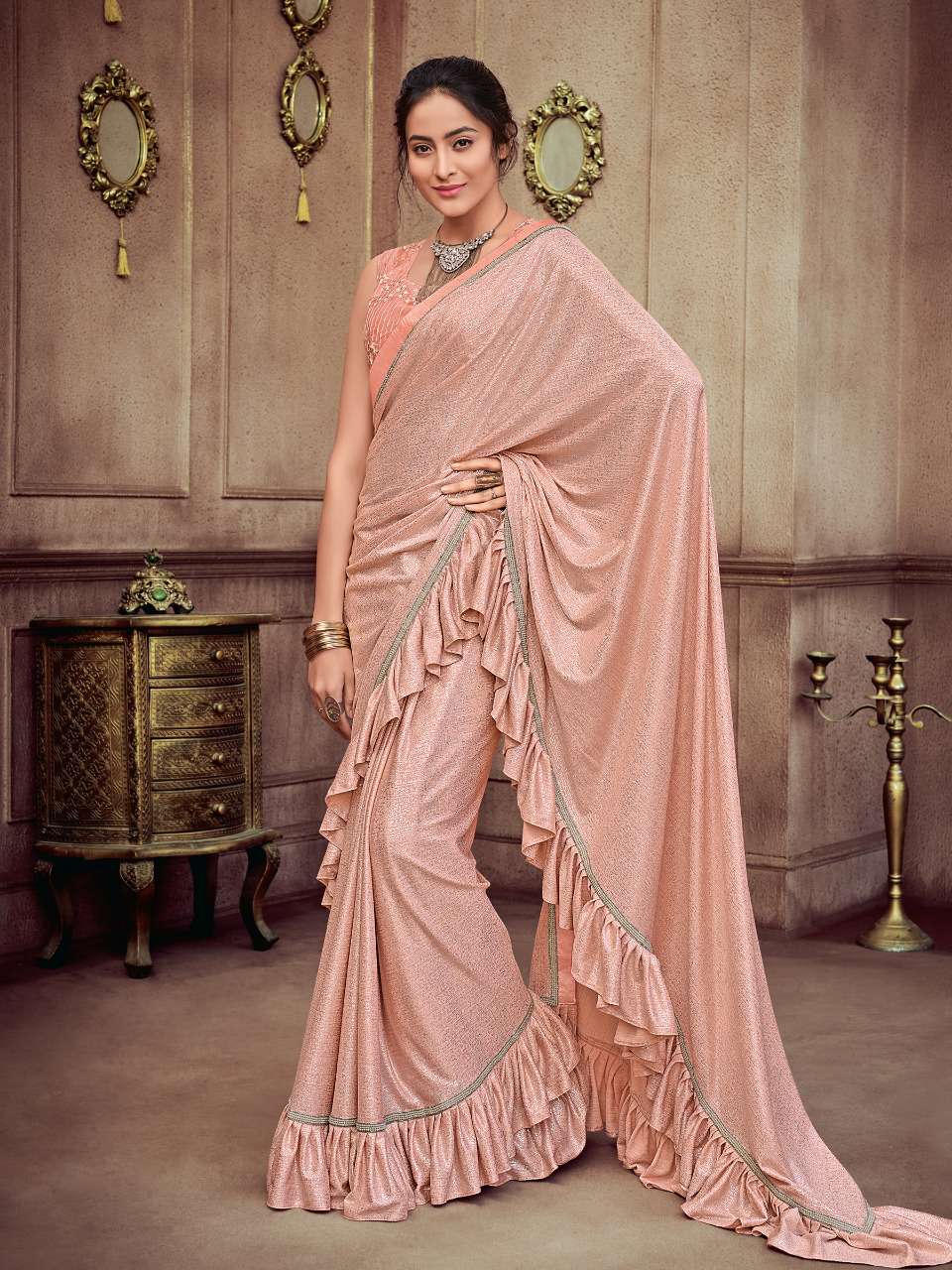 savina designer lycra saree 