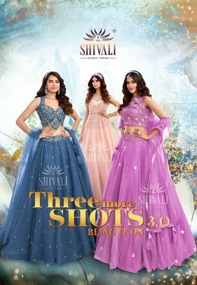 shivali 3 more shots 3.0 series 3001-3003 fancy embroidered lehenga