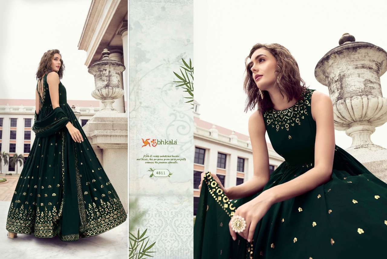 shubhkala Flory Vol 26 series 4811-4817 georgette gown with dupatta