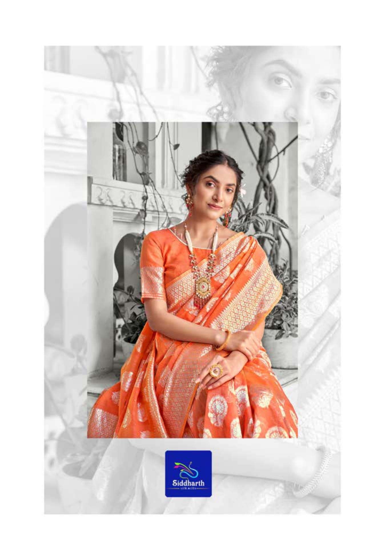 siddharth silk silk chandrma series 601-606 cotton base saree