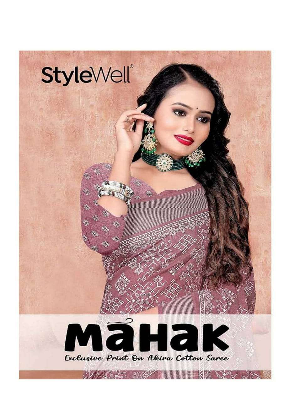 stylewell mahak vol 1-2-3-4-5 akira cotton print saree