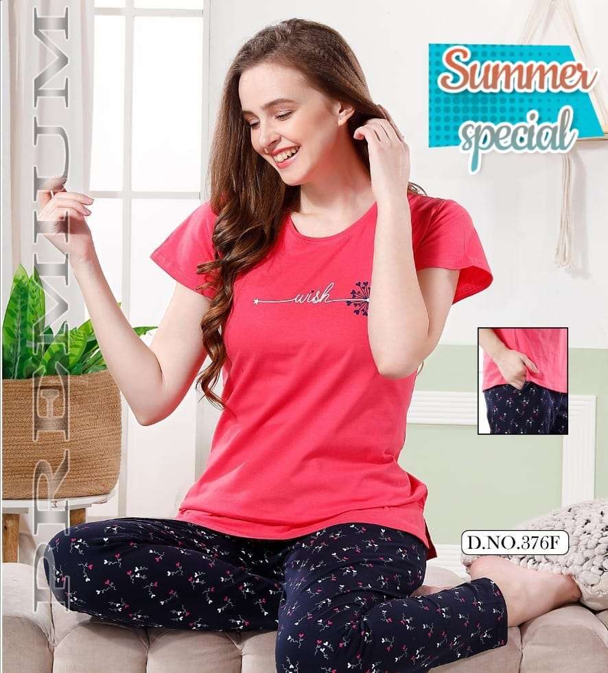 summer special new vol 376 Heavy Shinker Hosiery Cotton night suits