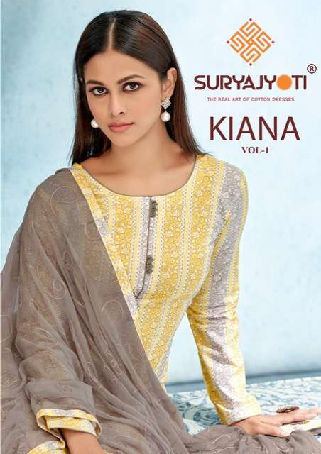 Suryajyoti Kiana vol-1 series 1001-1008 Cambric Cotton suit