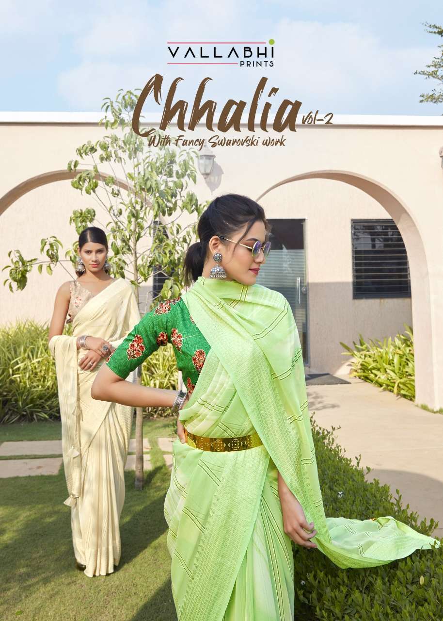 vallabhi chhalia vol 2 series 35806-35813 georgette print saree 