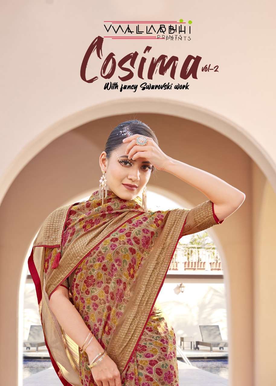 vallabhi cosima vol 2 series 35830-35837 georgette print saree