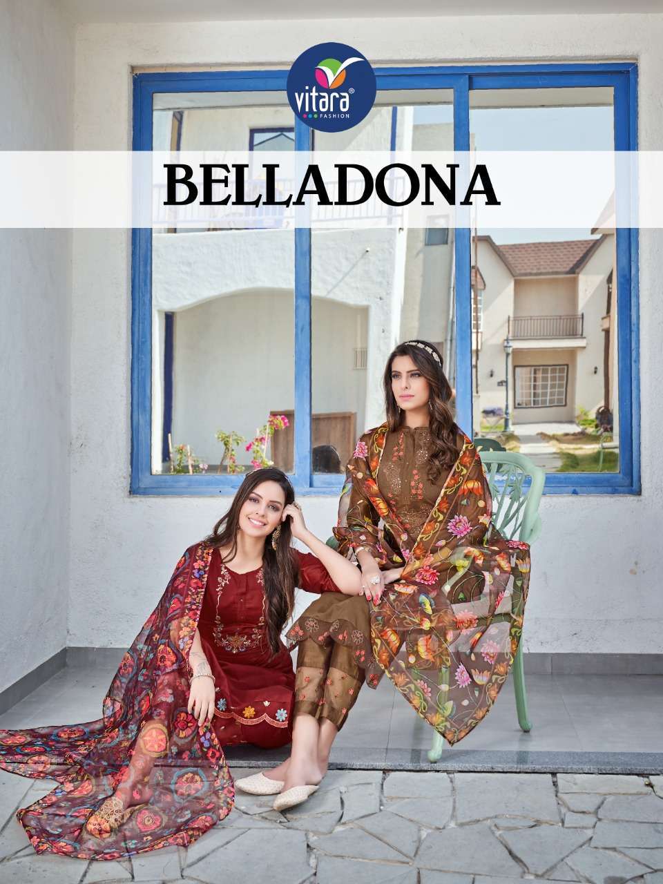 vitara belladona series 1001-1004 delta silk readymade suit 