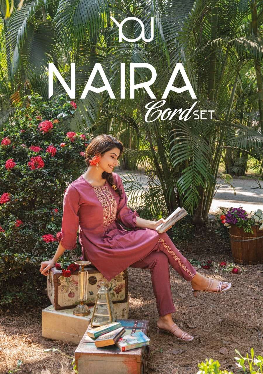 wanna naira cord set series 101-106 heavy chinon silk kurti pant 