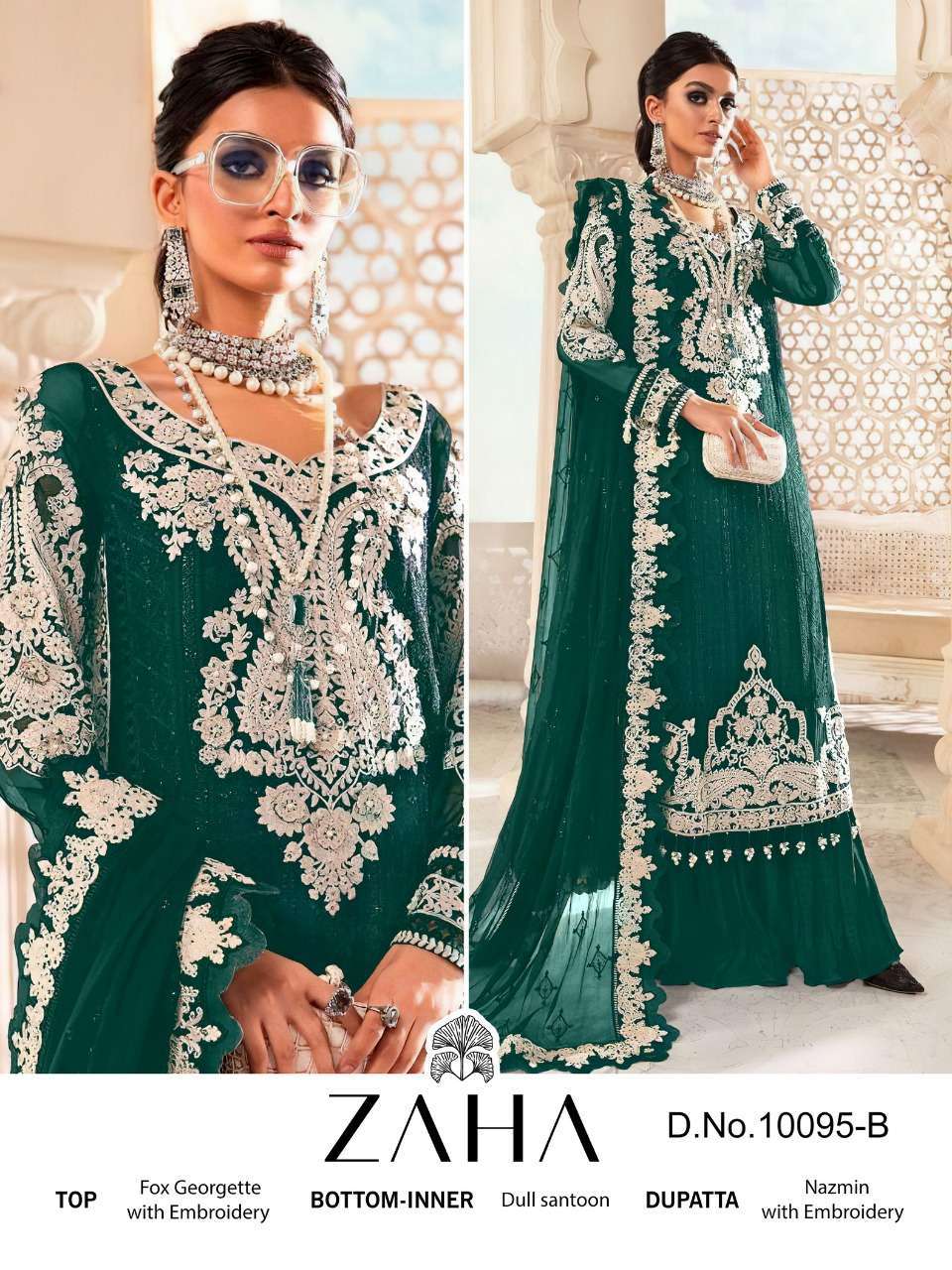 zaha 10095 design georgette heavy embroidered suit 