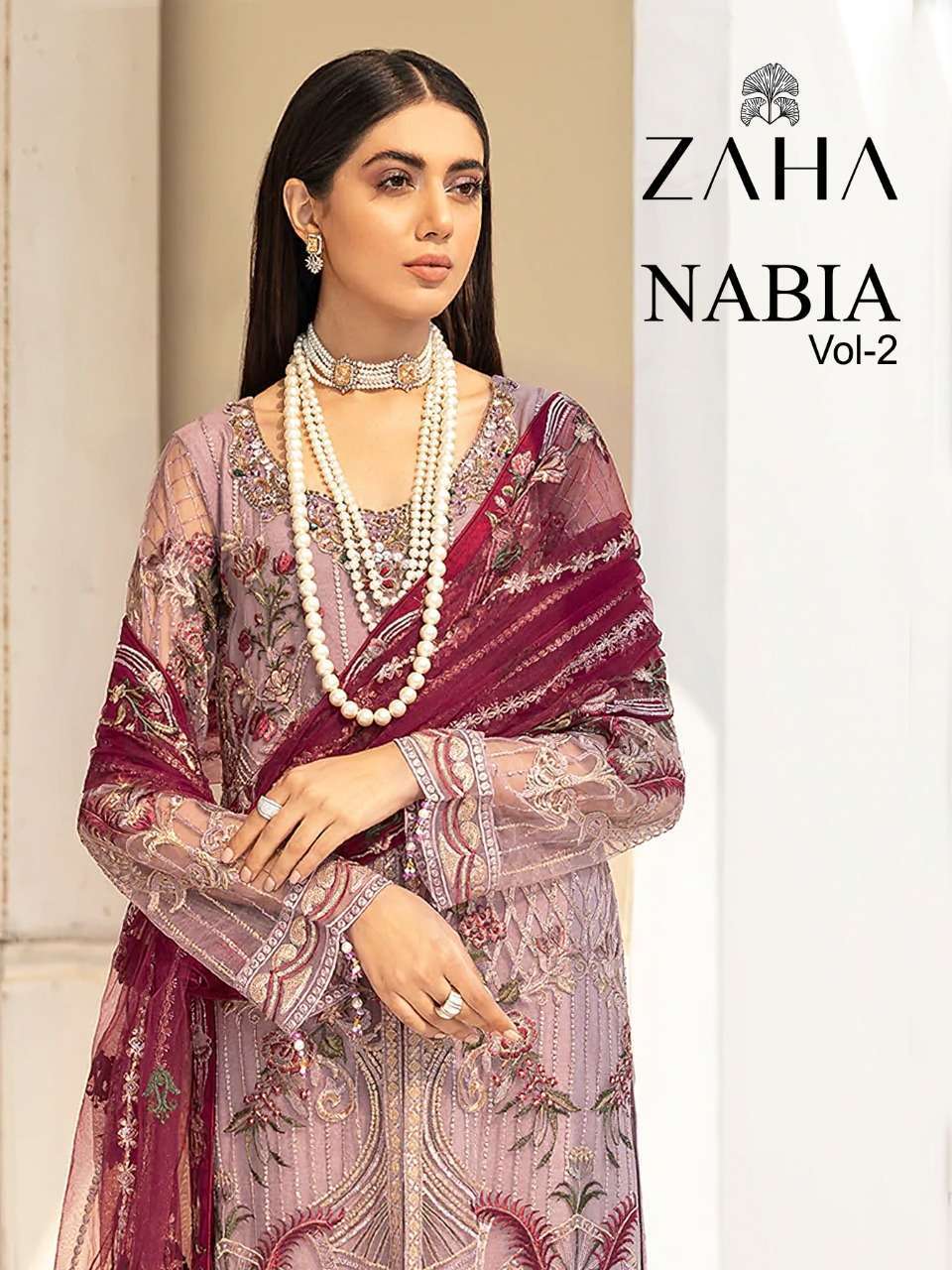 zaha nabia vol 2 series georgette heavy embroidered suit 