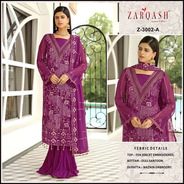 Zarqash Z-3002 Georgette Heavy Embroidery suit