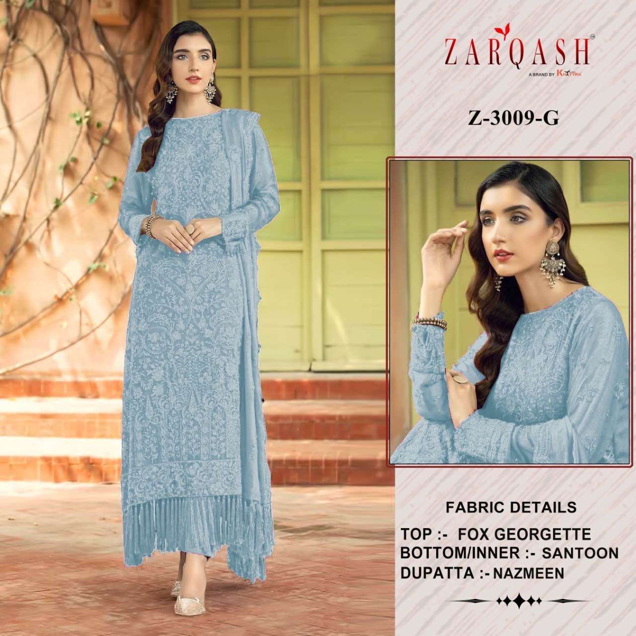 zarqash Z-3009 designer georgette suit 