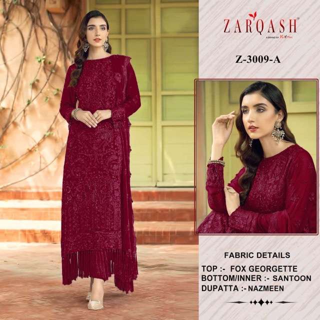 Zarqash Z-3009 Georgette Embroidered suit