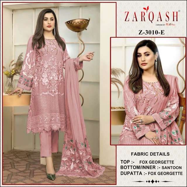 Zarqash Z-3010 E to H Fox Georgette with Khatali Work suit