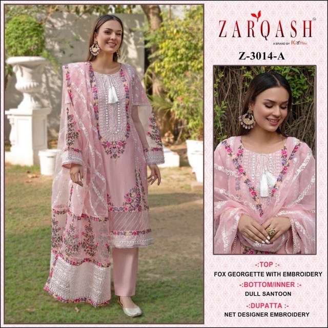 Zarqash Z-3014 Georgette with Heavy Embroidery suit