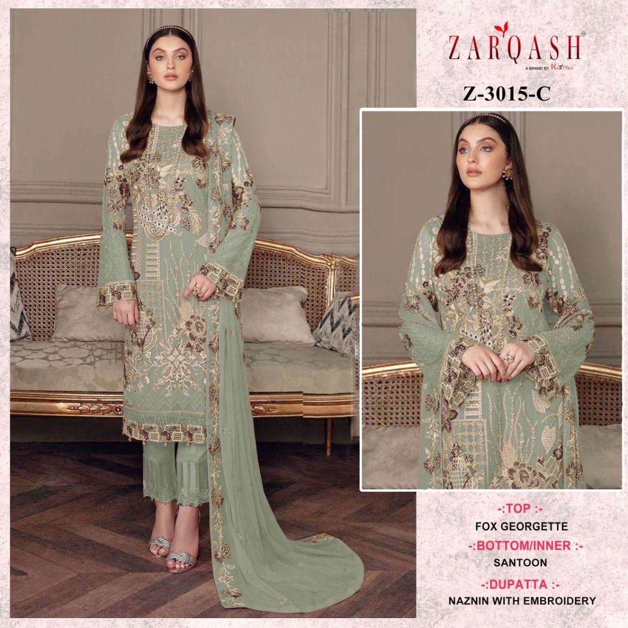 zarqash z-3015 faux georgette embroidery suit 