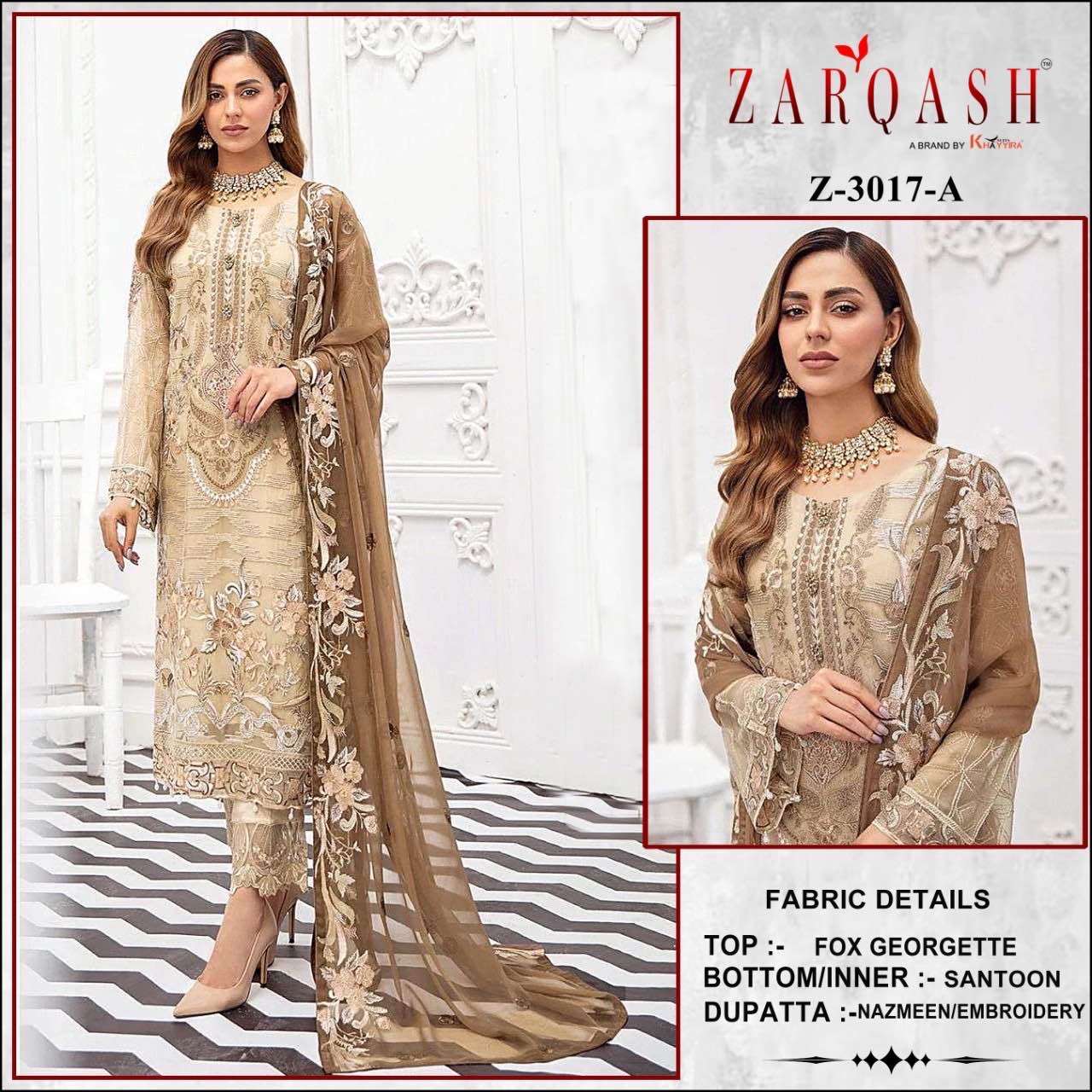 zarqash z-3017 designer georgette suit 