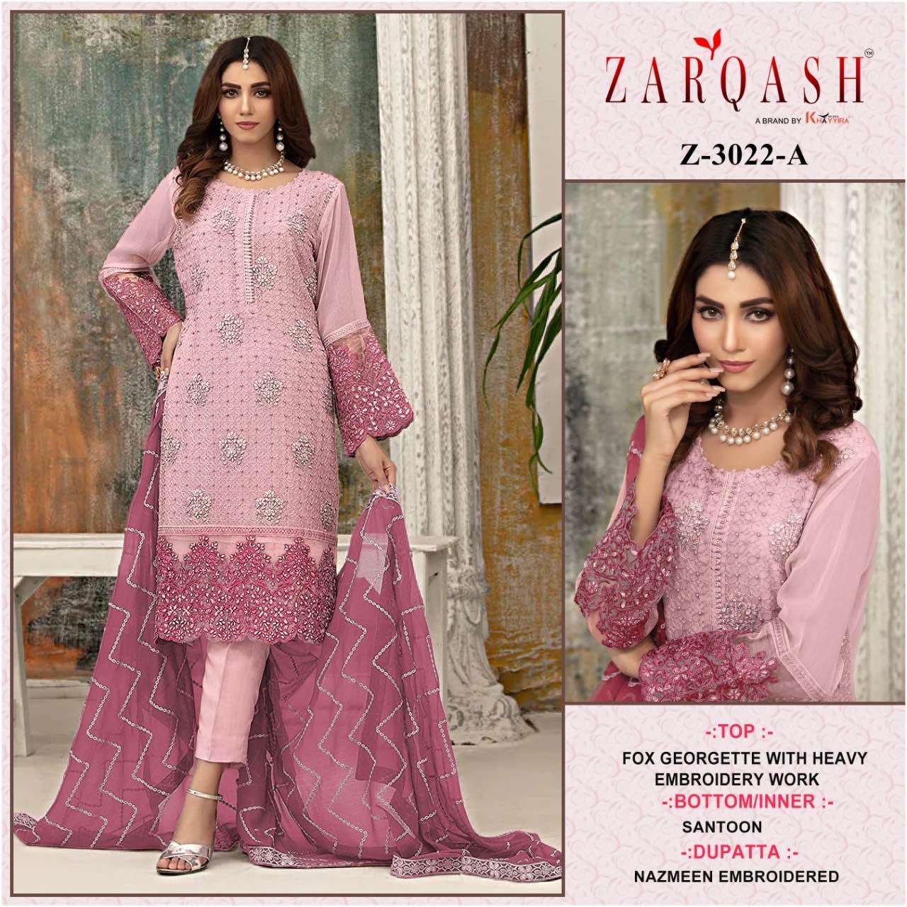 zarqash z-3022 designer georgette suit 