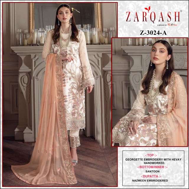 Zarqash Z-3024 Georgette Embroidered suit