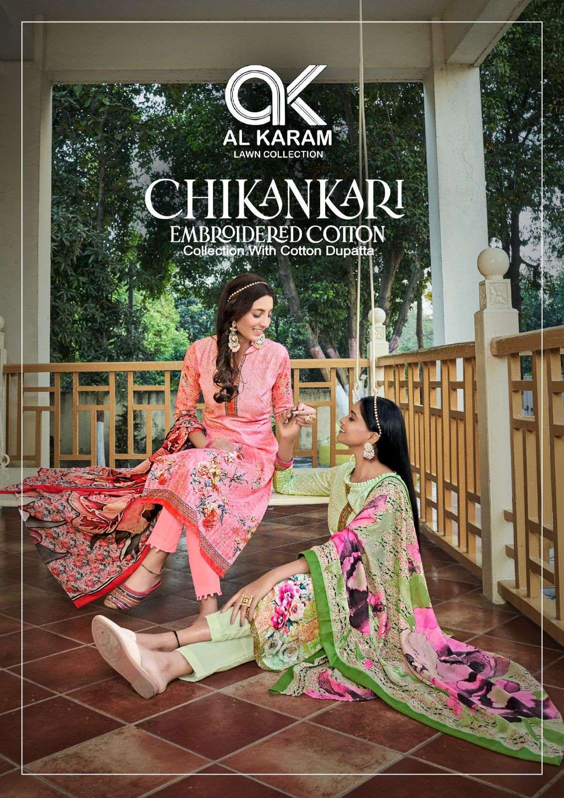 al karam chikenkari vol 1 series 1001-1008 cotton suit 