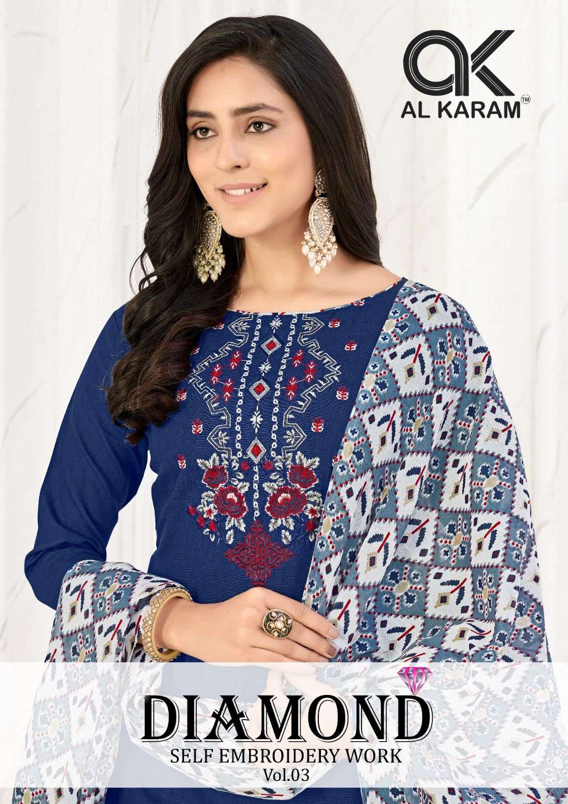 al karam diamond vol 3 series 3001-3010 soft cotton suit 