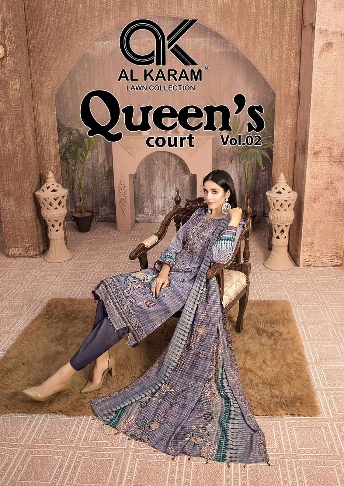 al karam queens court vol 2 series 01-06 pure cambric suit 