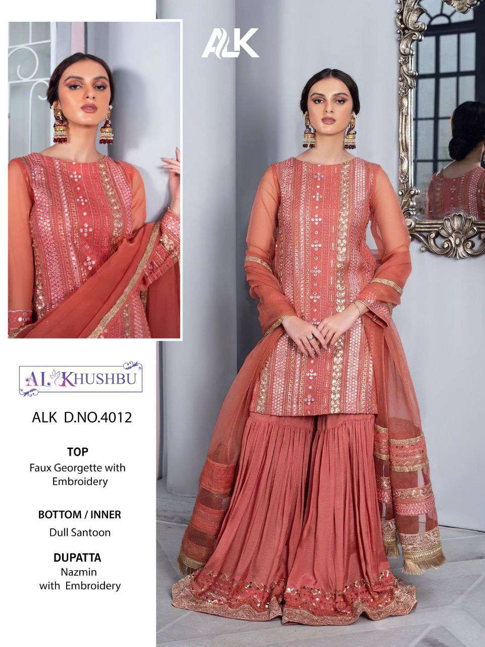 al khushbu 4012 georgette with heavy embroidered suit 