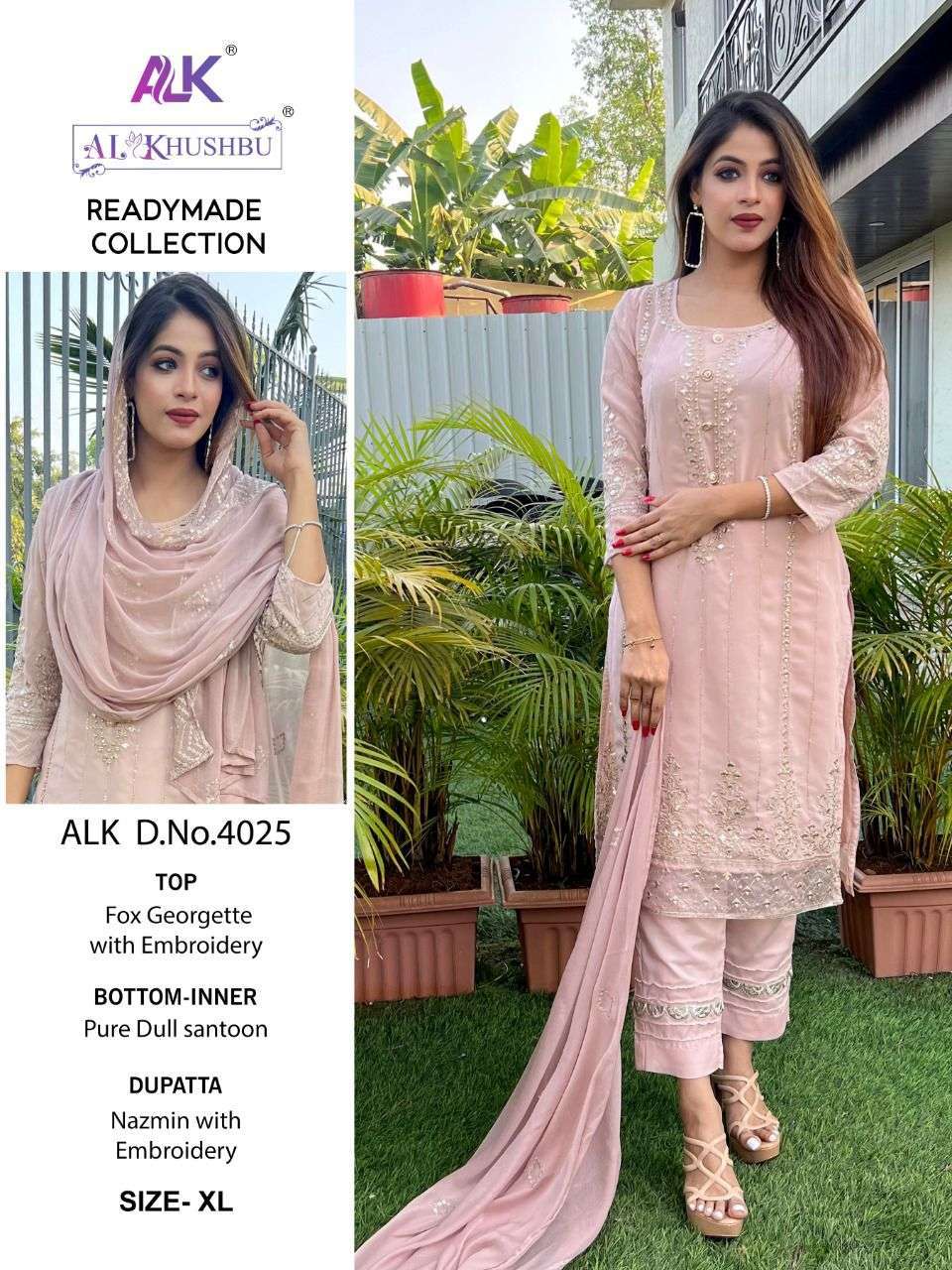 al khushbu 4026 A-B Heavy gorgette readymade suit 