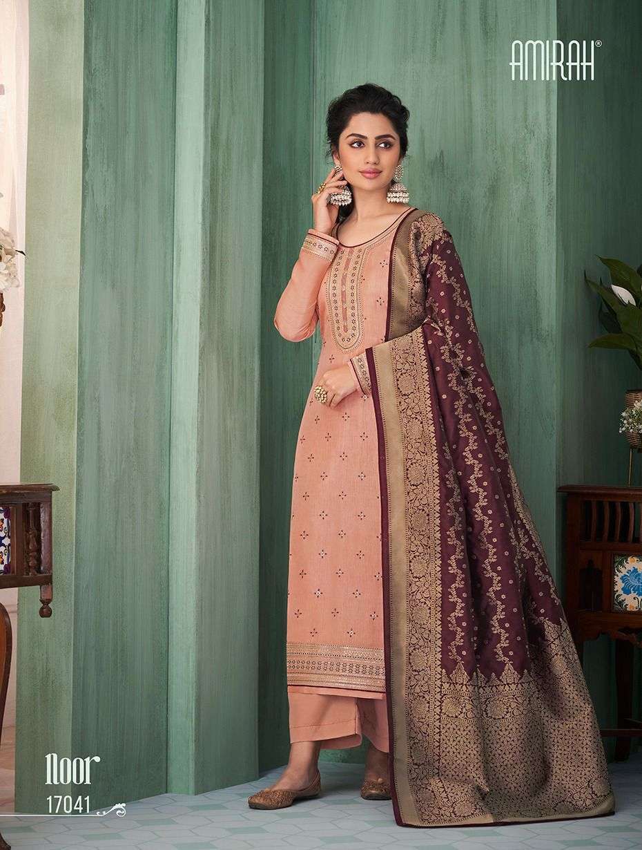 amirah noor series 17041-17046 heavy chinon silk suit 
