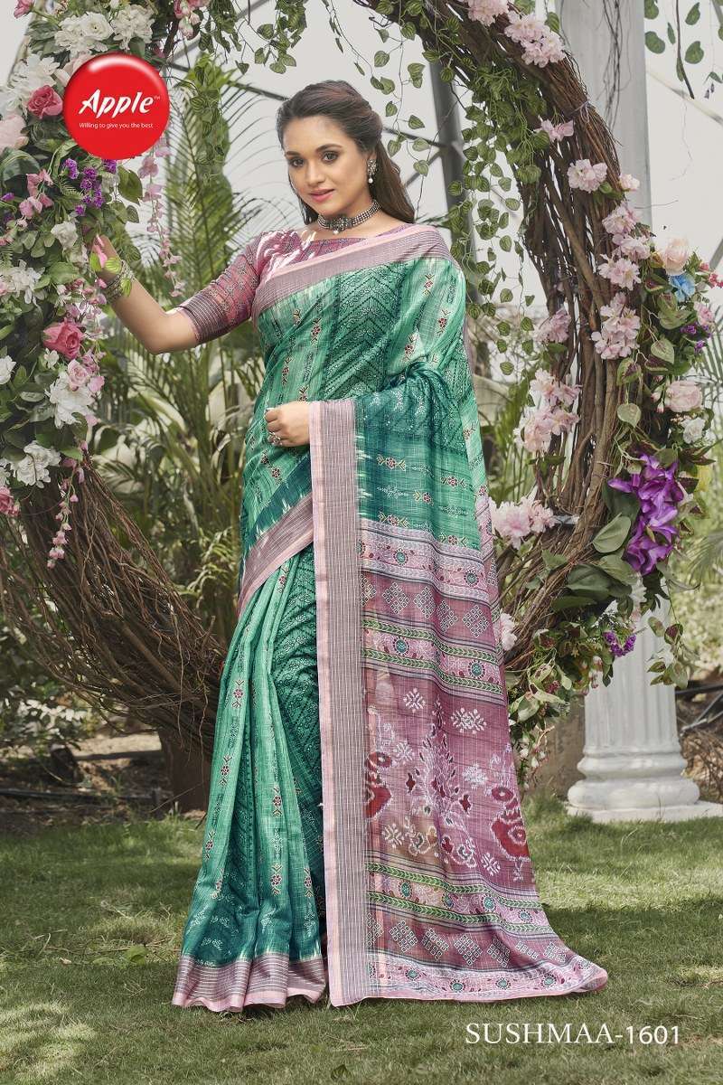 apple sushmaa vol 16 series 1601-1608 soft linen saree