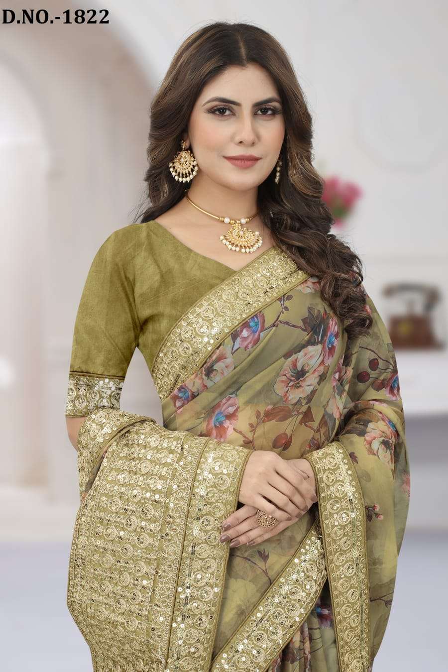 aradhya designer soft organza saree 