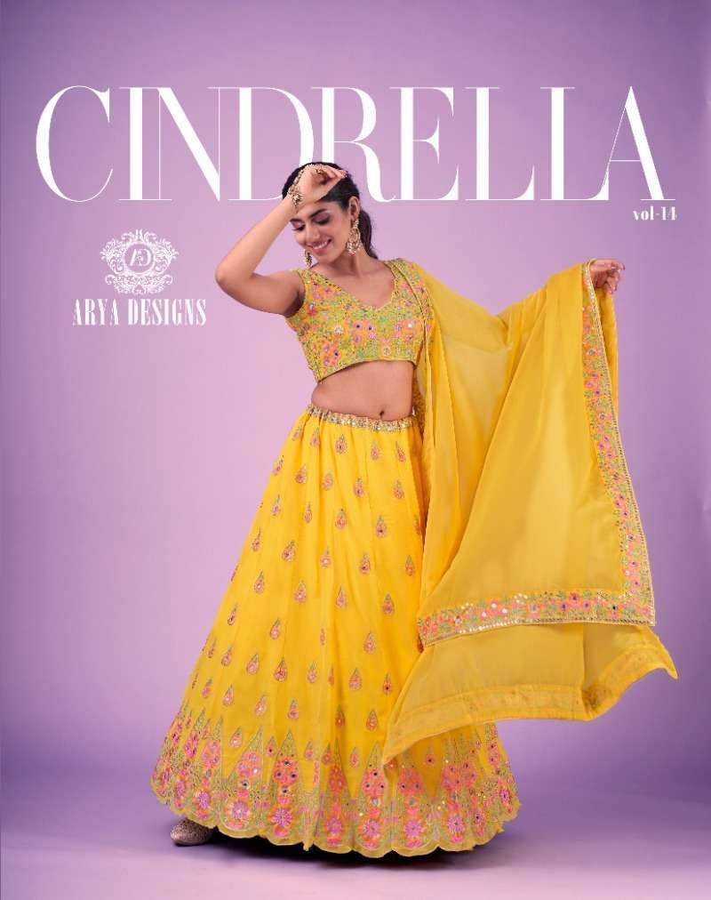 arya designs cindrella vol 14 series 39001-39006 georgette lehenga