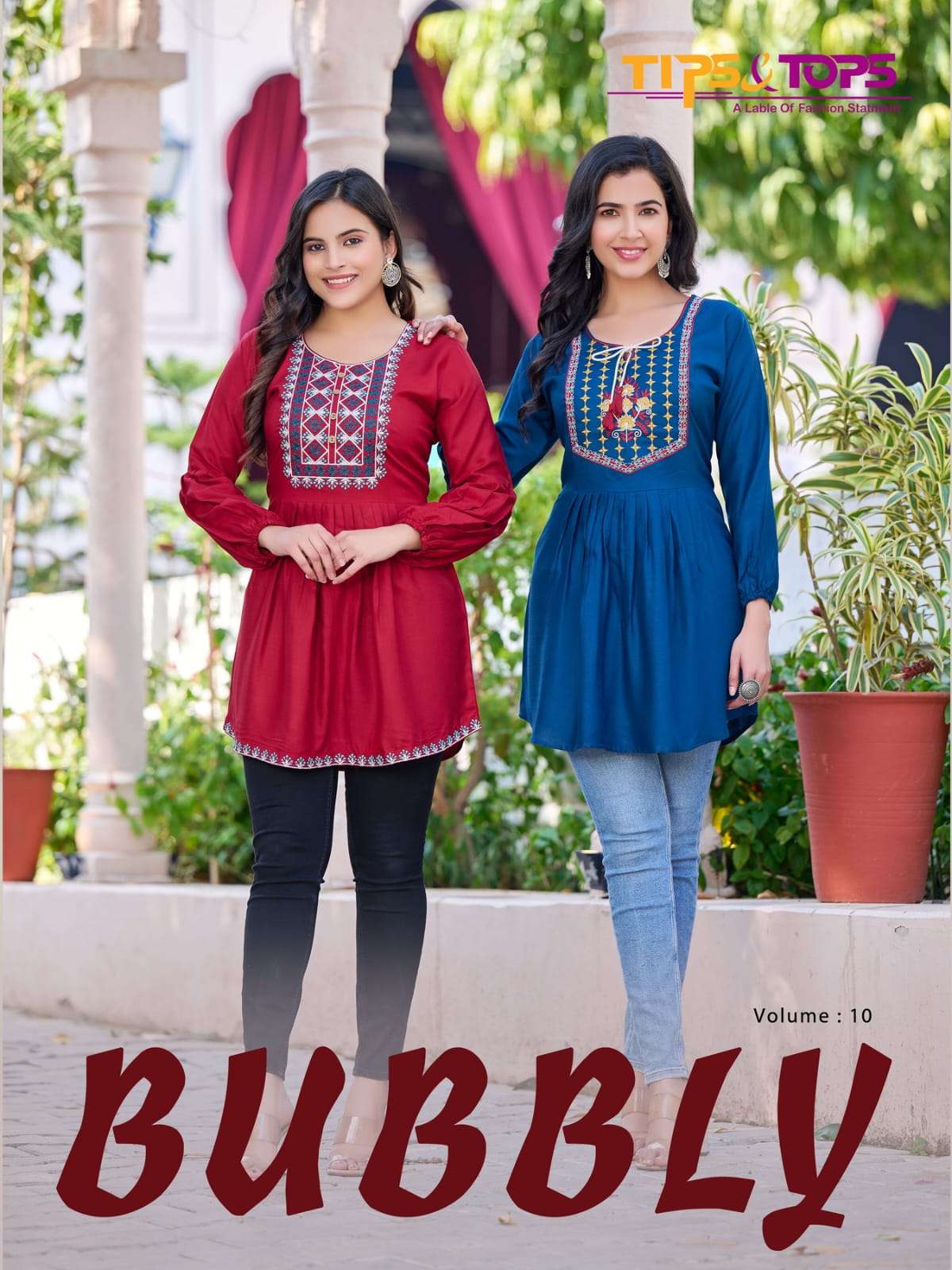 bubbly western shorty designer heavy rayon slub kurti 