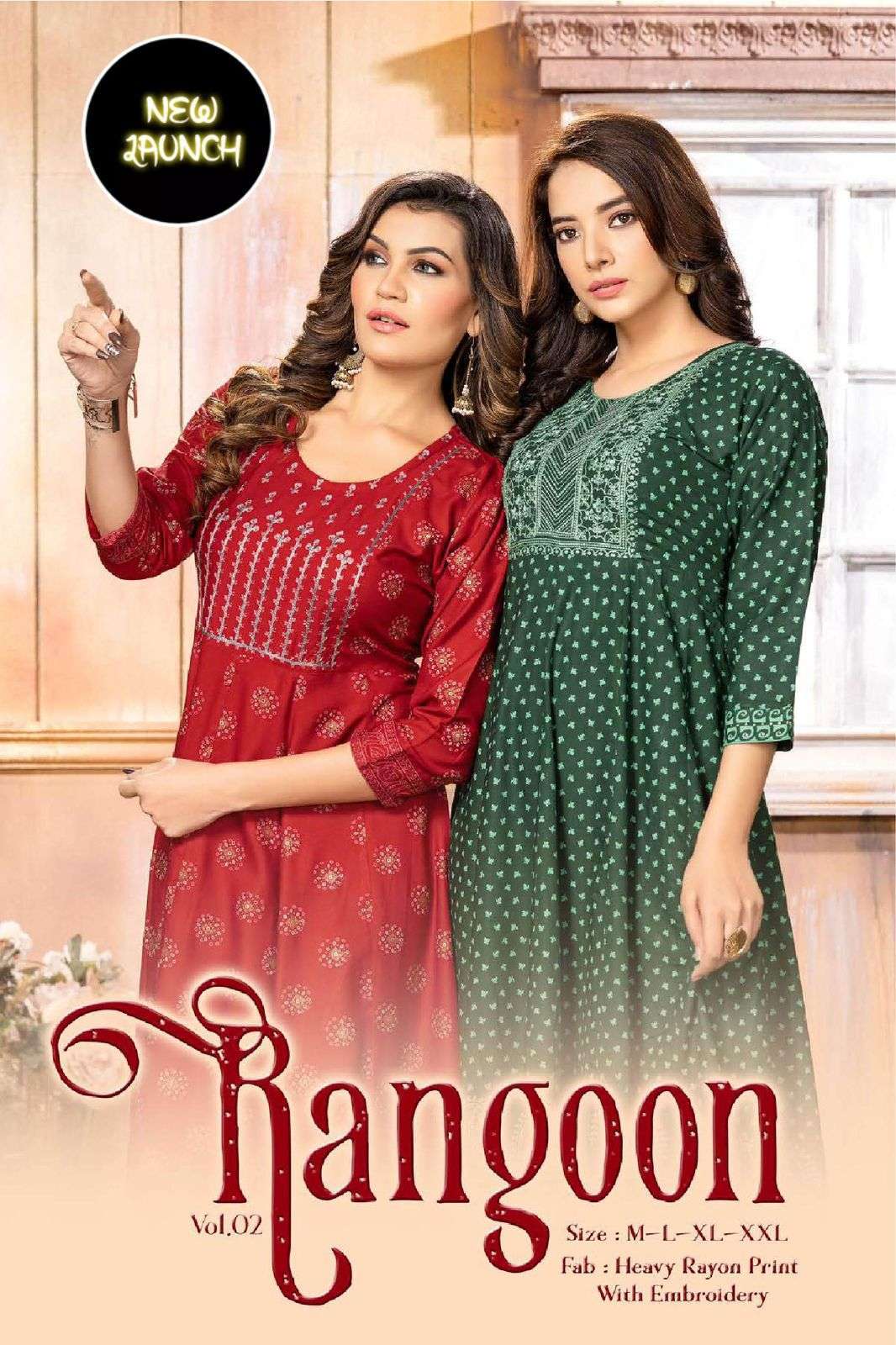 golden rangoon vol 2 series 101-106 rayon kurti 