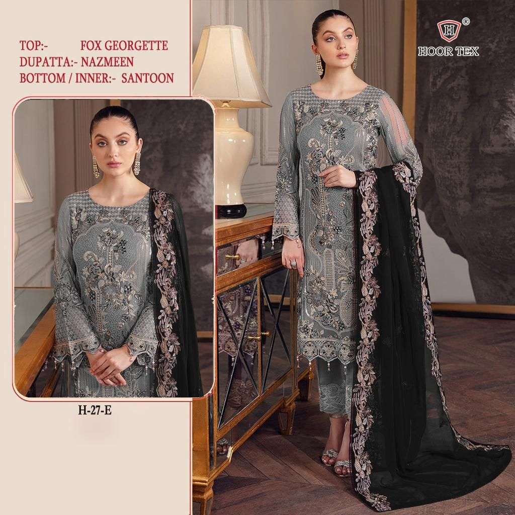 hoor tex H-27 B-E faux georgette embroidery work suit 