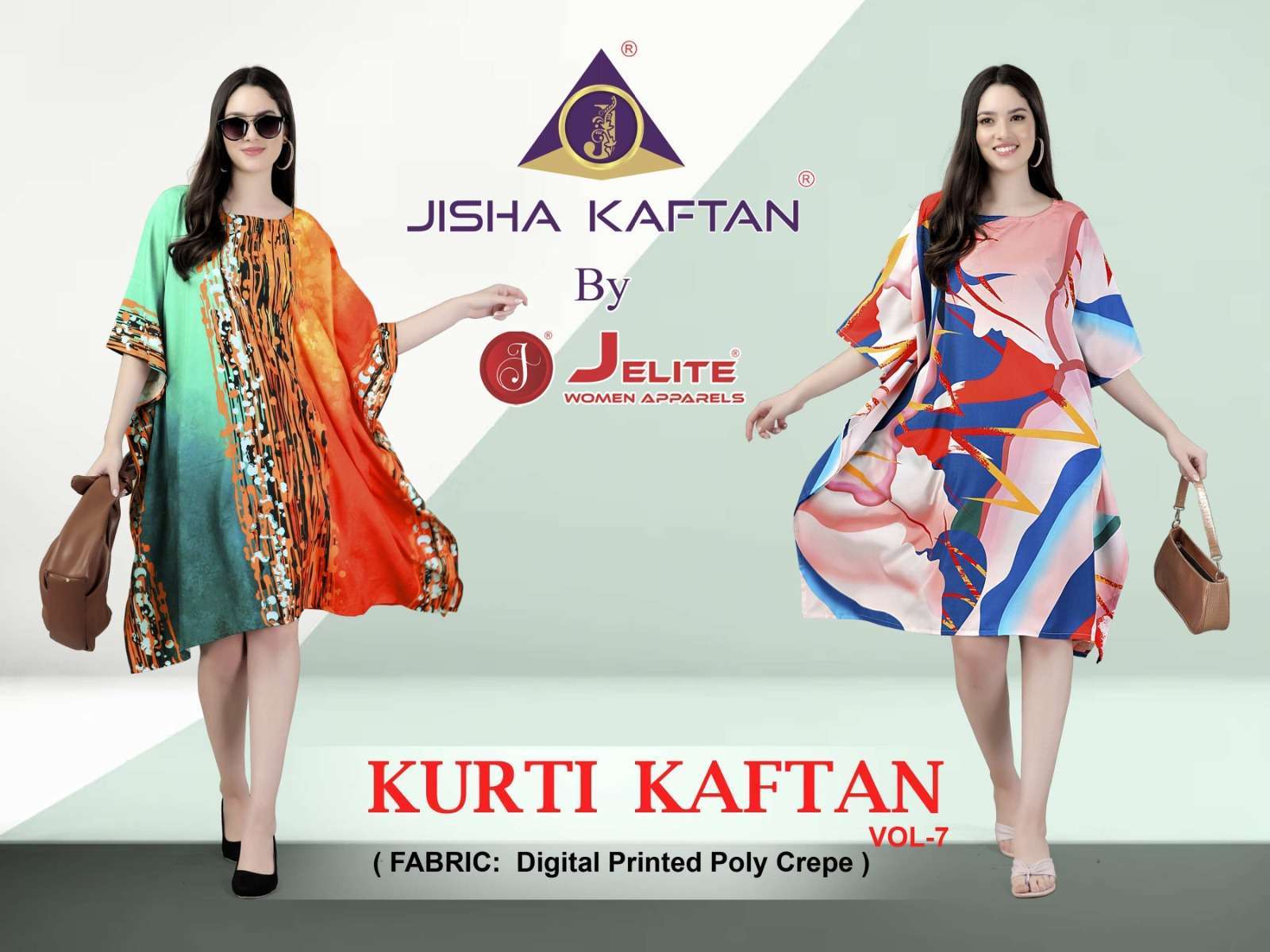 Jisha Kurti Kaftan vol 7 series 149-156 Polyester Crepe kaftan