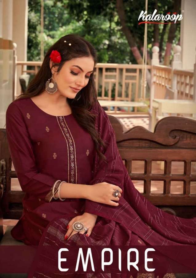 kalaroop empire series 13670-13675 Cottan Dola Jacquard readymade suit 