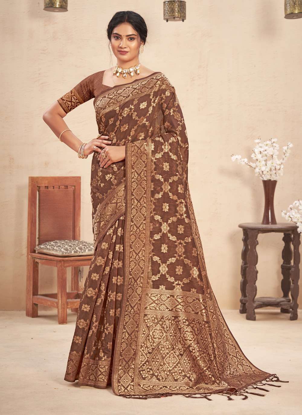 kalash designer cotton fancy saree