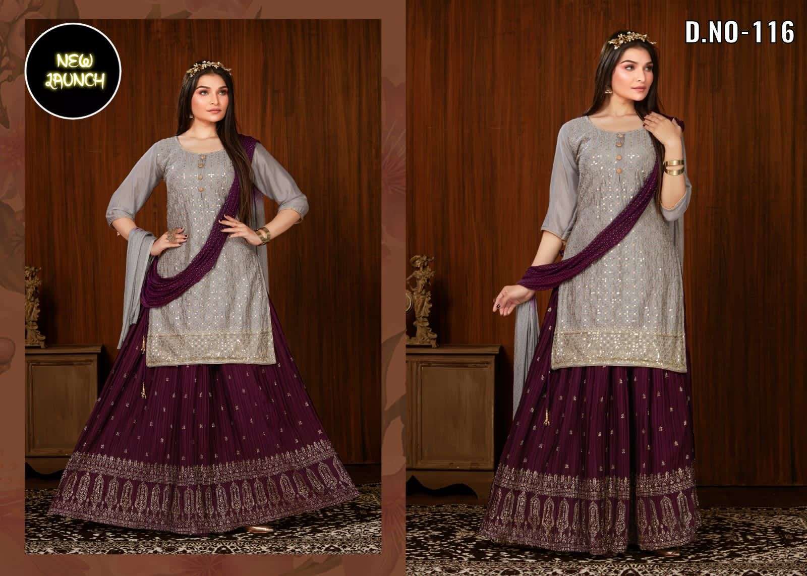 KANNA COMBO 116 Heavy Chinon Silk READYMADE suit