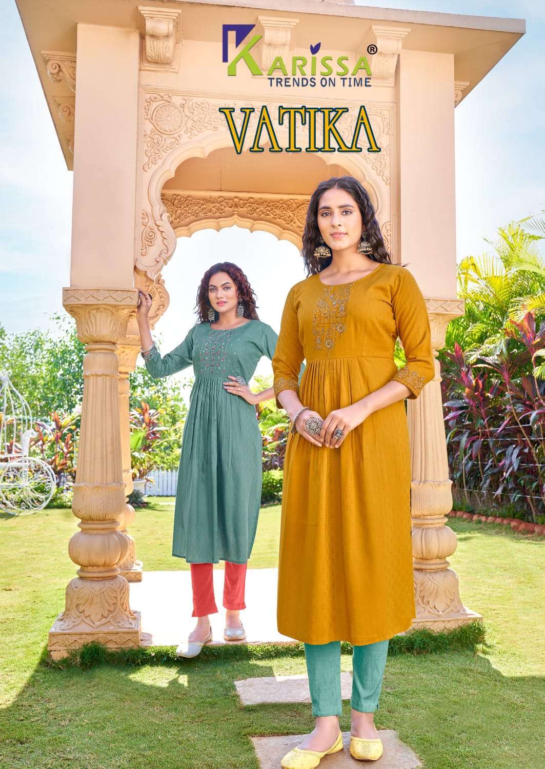 karissa vatika series 1001-1006 Heavy fancy Reyon kurti