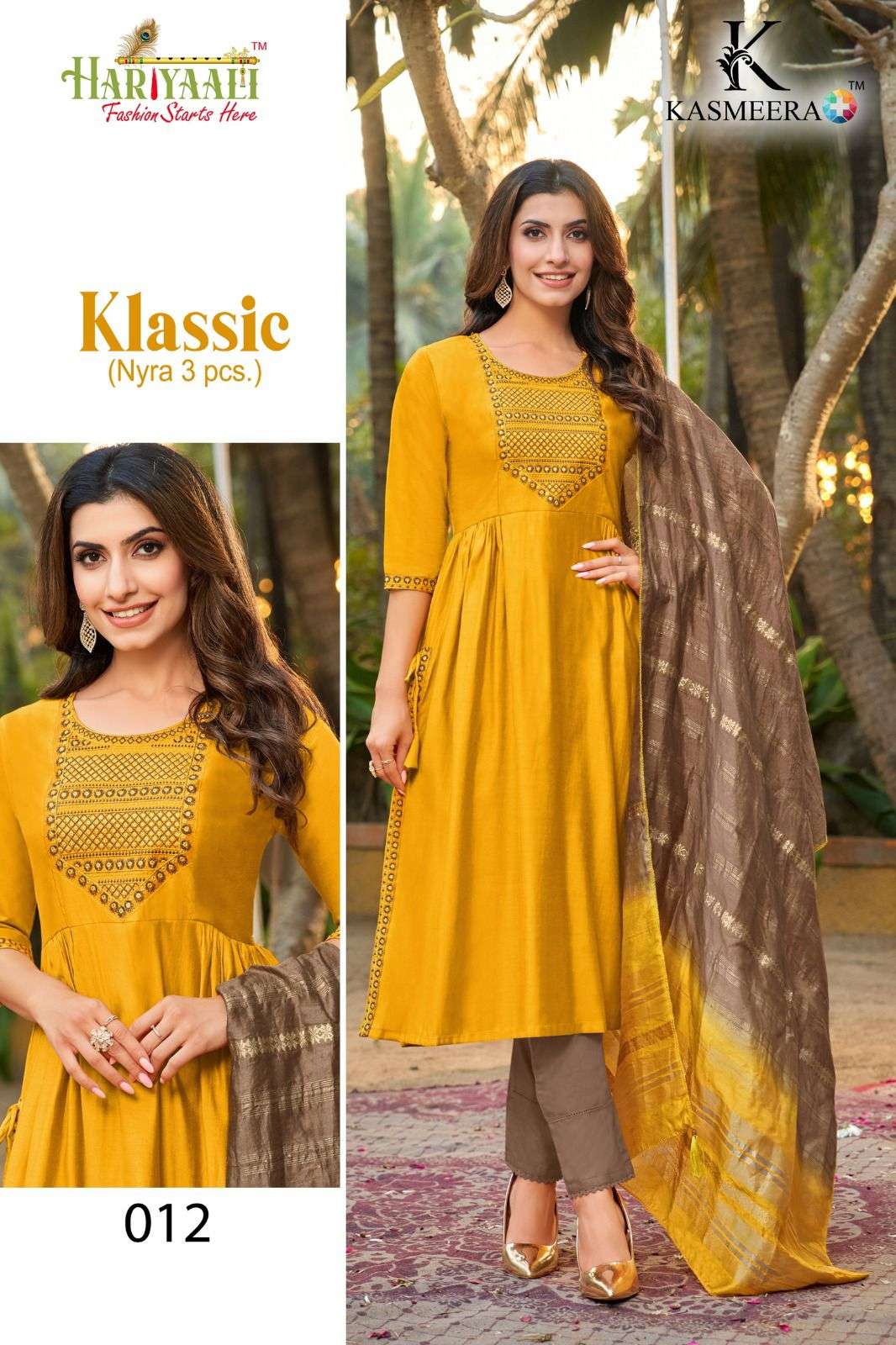 kasmeera klassic series 009-014 denting silk readymade suit 