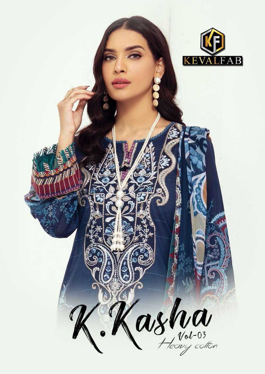 keval fab k kasha vol 6 series 3001-3006 heavy cotton suit 